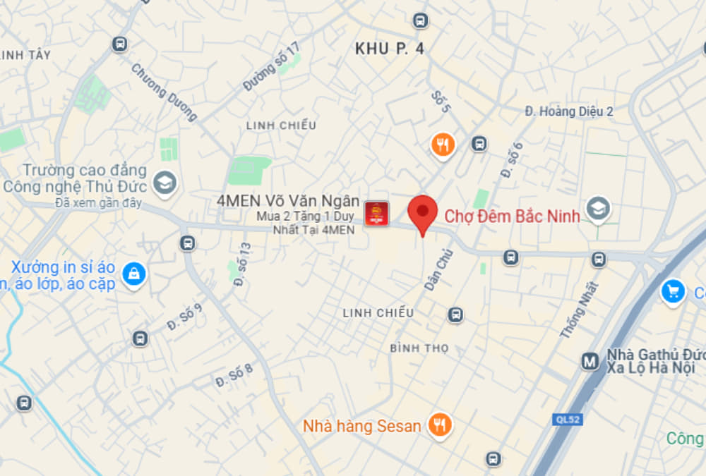 Hình ảnh chợ đêm Bắc Ninh trên bản đồ (Ảnh: Google Maps)