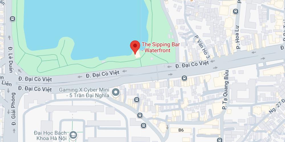 The Sipping Bar nằm trên đường Đại Cồ Việt, Hà Nội (Ảnh: Google maps)