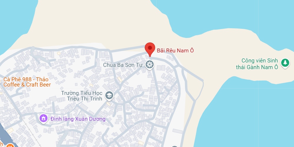 Bãi Nam Ô là một điểm đến thú vị tại Đà Nẵng (Ảnh: Google maps)