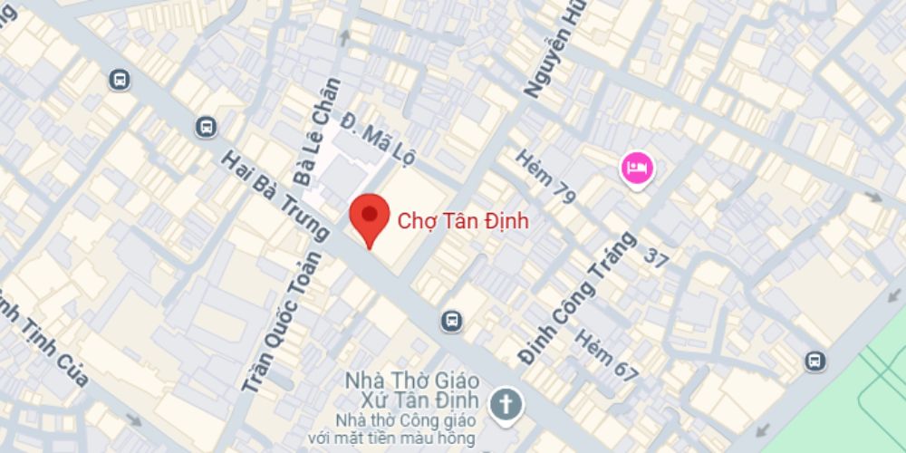 Chợ Tân Định trên Google Maps. 