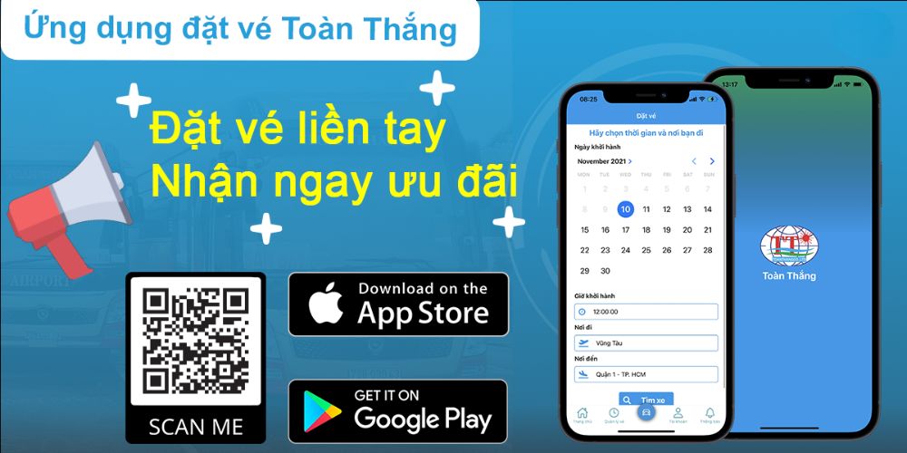 Đặt vé xe qua ứng dụng ToanThangCar