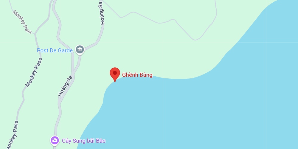 Ghềnh Bàng là địa danh thuộc bán đảo Sơn Trà (Ảnh: Google maps)