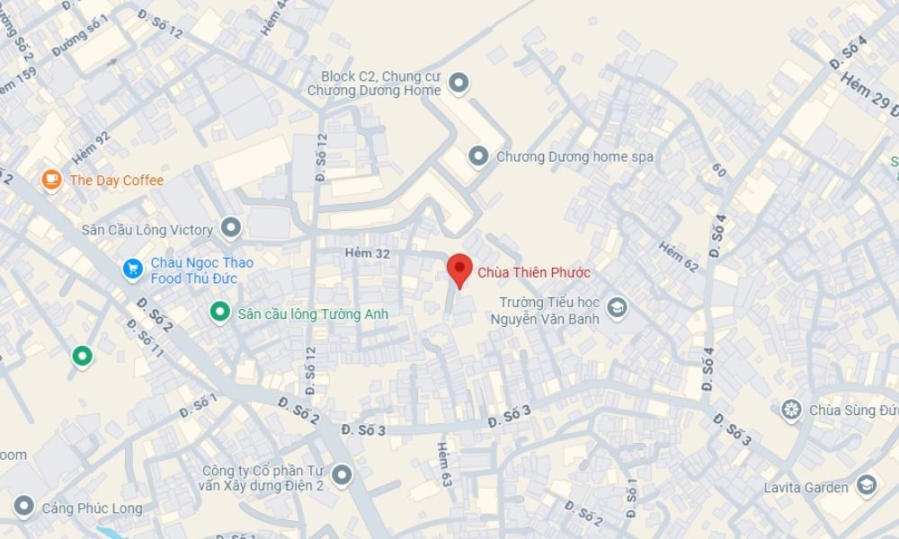 Địa chỉ chùa Thiên Phước Trường Thọ Thủ Đức Hồ Chí Minh  (Ảnh: Google Maps)