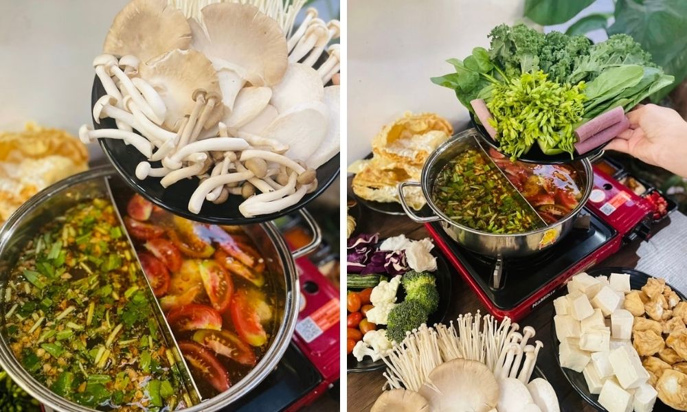 Trải nghiệm buffet lẩu chay 2 ngăn độc đáo tại Thủ Đức