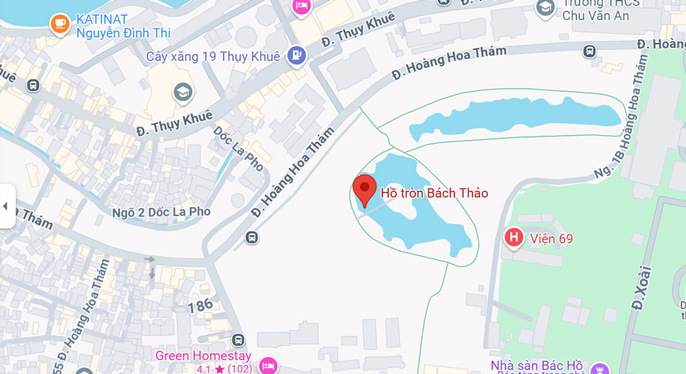 Vị trí công viên Bách Thảo (Ảnh: Google Map)