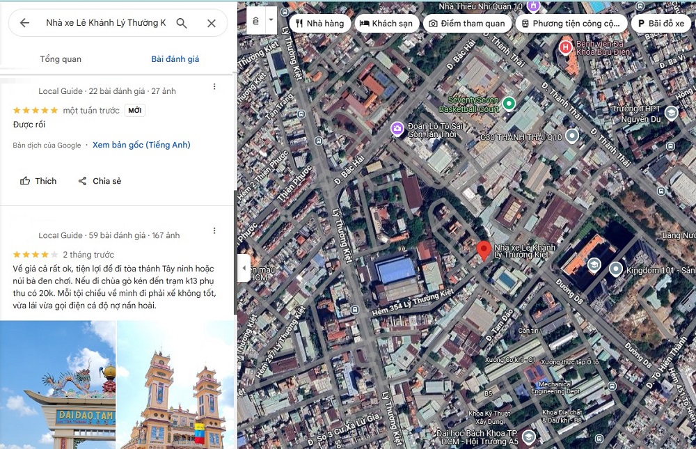 Đánh giá của khách hàng trên Google Maps (Ảnh: Google Maps)