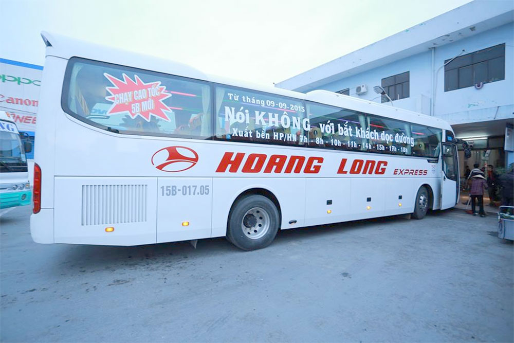 Xe Hoàng Long hiện đang chuyên tuyến Hà Nội - Hải Phòng (Ảnh: Xe khách Hoàng Long)