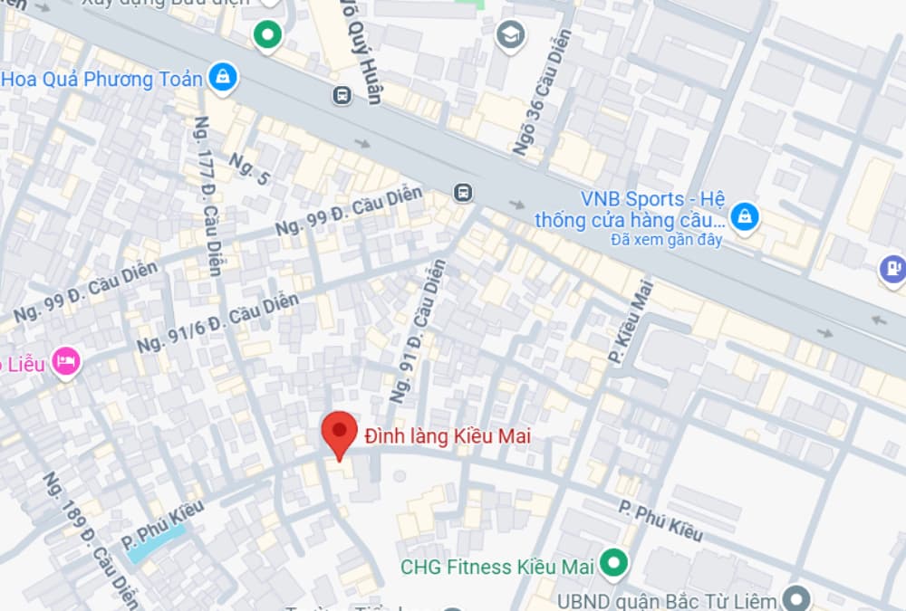 Hình ảnh Đình làng Kiều Mai trên bản đồ (Ảnh: Google Maps)