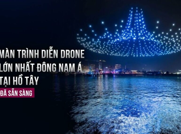 Trình diễn drone Tết 2025 tại Tây Hồ