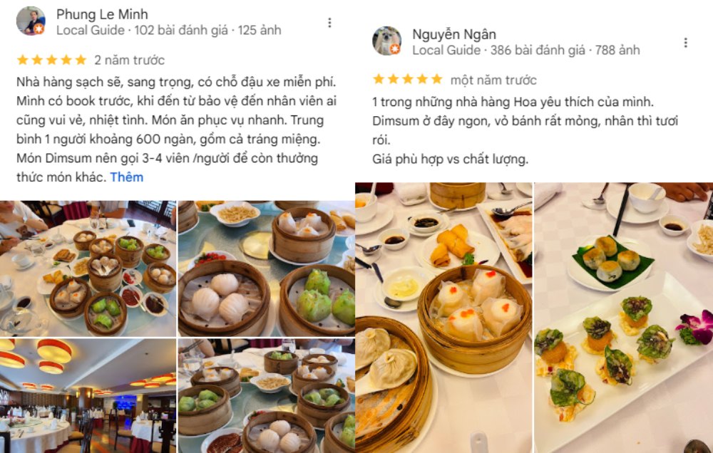 Khách hàng đánh giá cao món ăn chất lượng và không gian đẳng cấp (Ảnh: Google maps)