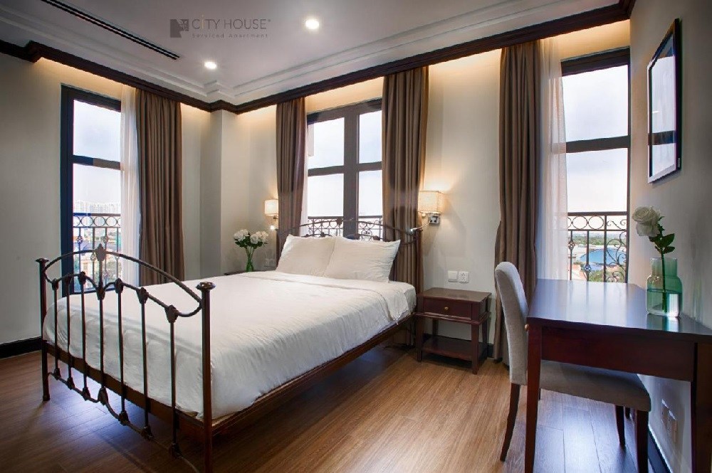 Loại phòng giường đôi tại CityHouse rất rộng và sang trọng (Ảnh: CityHouse)