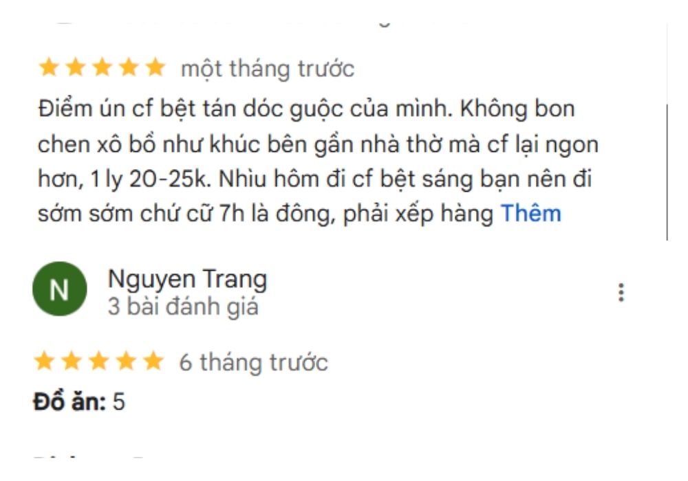 Nhận xét và đánh giá của khách hàng về cà phê bệt Nhà Thờ Đức Bà 