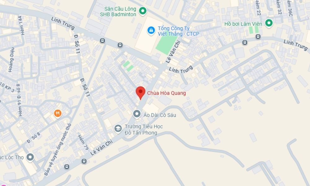 Địa chỉ chùa Hòa Quang Thủ Đức