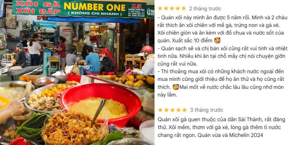 Xôi gà Number One được Michelin vinh danh vào năm 2023 