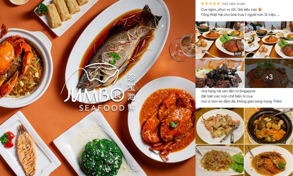 Món ăn tại JUMBO Seafood Vietnam Quận 1 có màu sắc bắt mắt được nhiều thực khách yêu thích