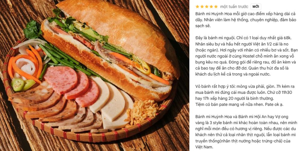 Bánh mì Huỳnh Hoa nổi tiếng với ổ bánh to đặc trưng 