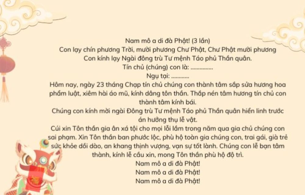 Có nhiều mẫu bài văn khấn cúng ông Công ông Táo 