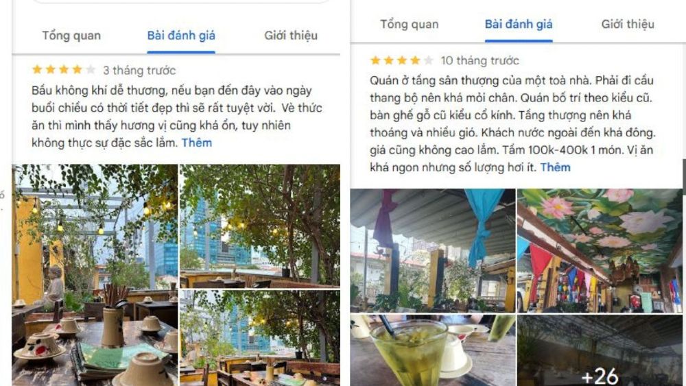 Các nhận xét khách quan của thực khách khi thưởng thức ẩm thực tại Secret Garden Restaurant