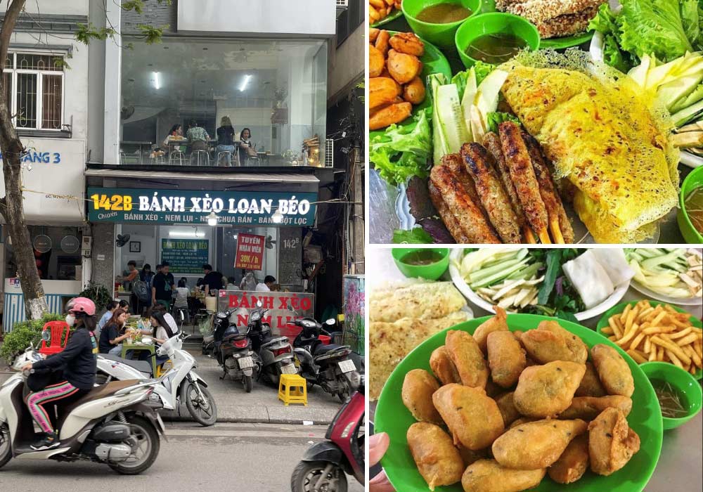 Quán bánh xèo Đội Cấn sở hữu không gian 2 tầng và mặt tiền rộng 