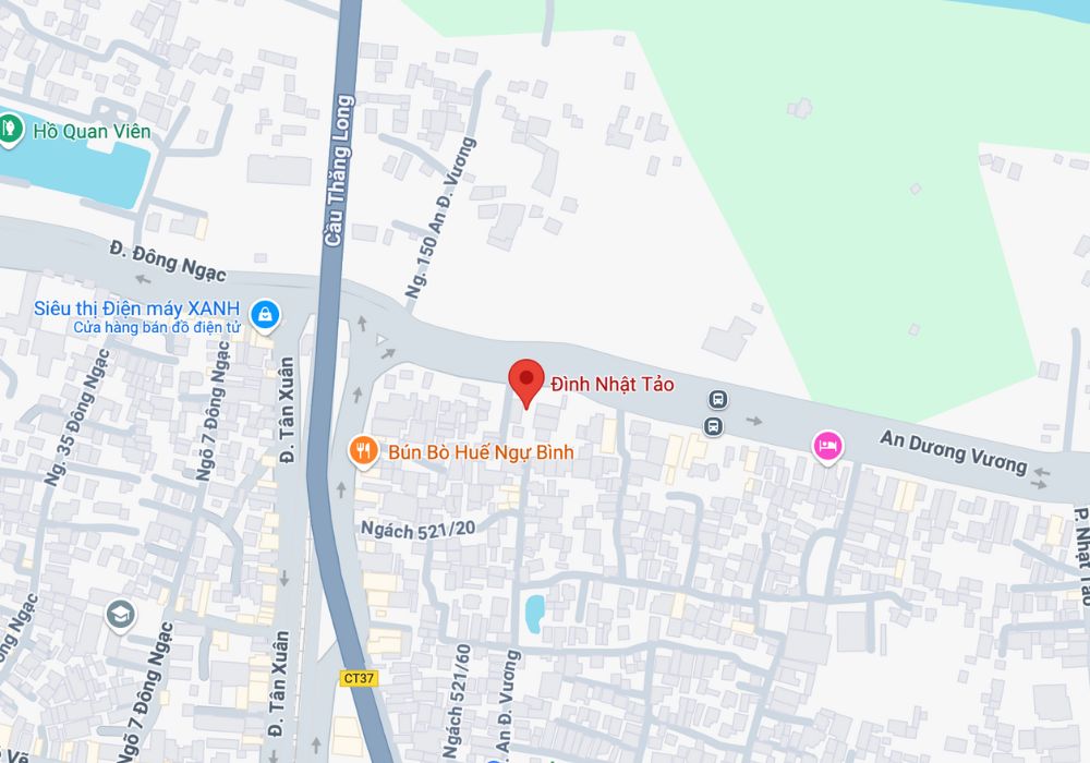 Vị trí của Đình Nhật Tảo trên bản đồ (Ảnh: Google Maps)