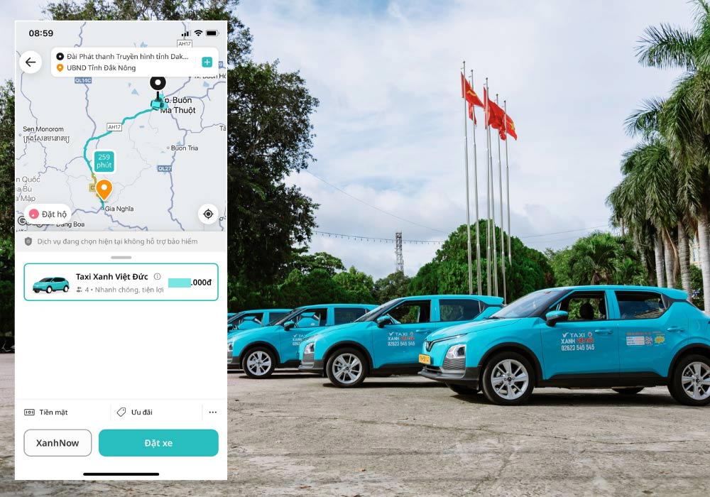 Đặt taxi đi Đắk Nông nhanh chóng - thuận tiện trên ứng dụng Xanh SM