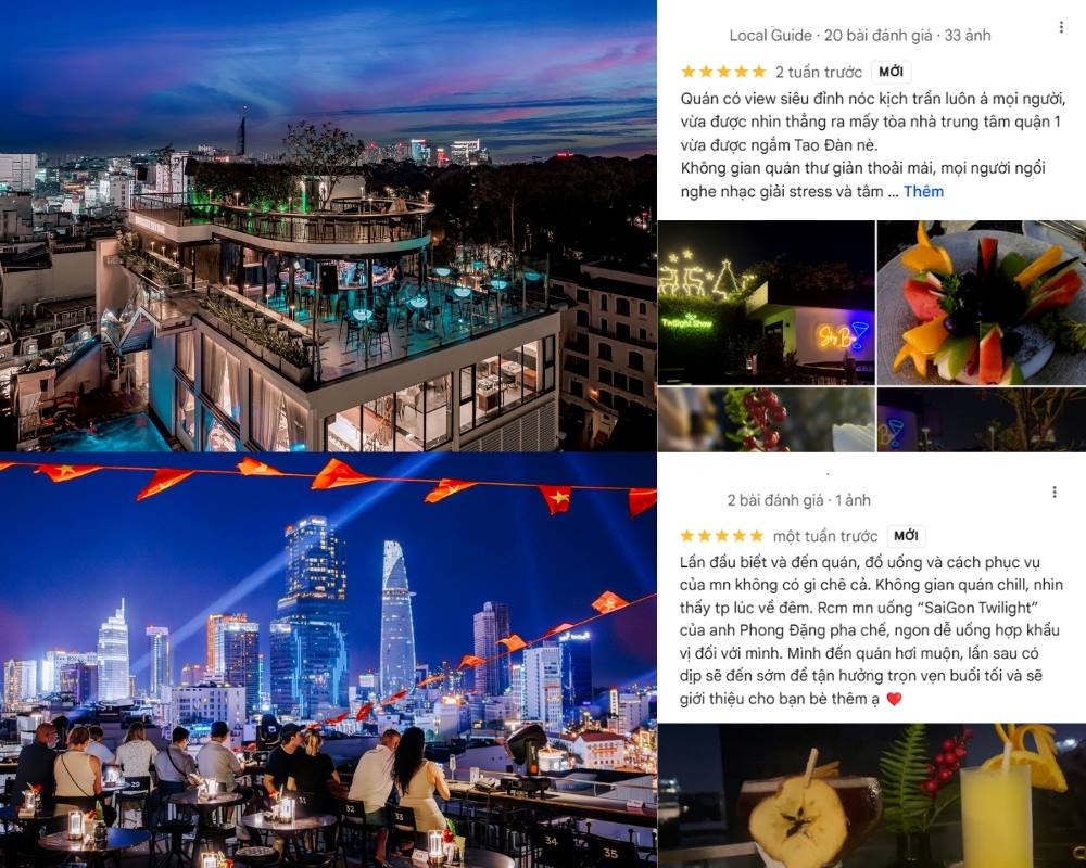 Twilight Sky Bar là một trong các nhà hàng sang trọng ở Quận 1