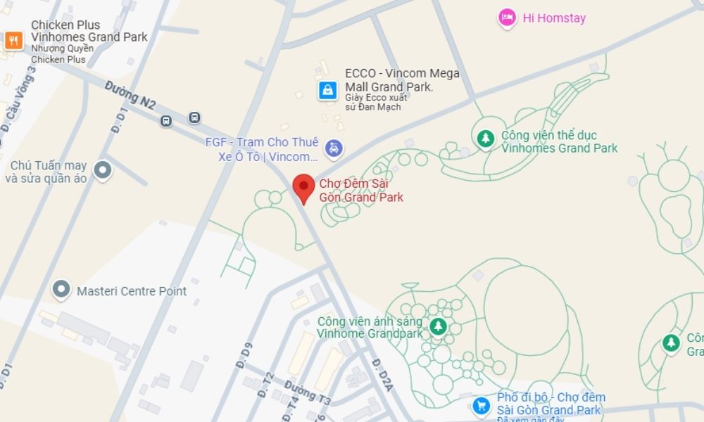 Vị trí Chợ Đêm Sài Gòn Grand Park