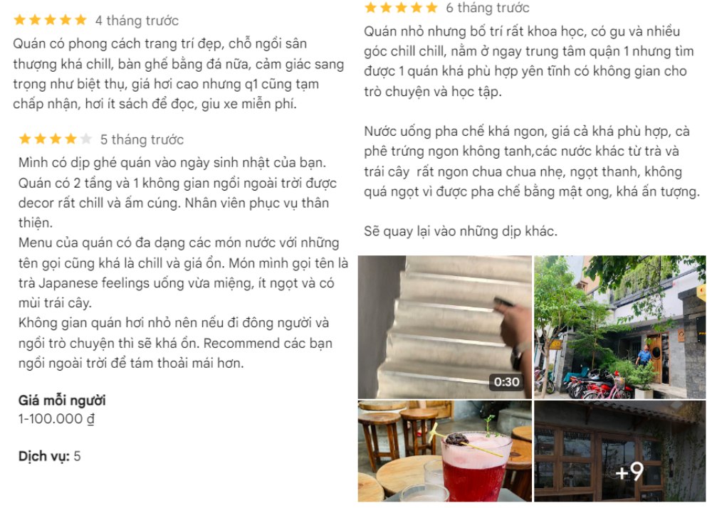 Hầu hết thực khách đều đánh giá cao về không gian yên tĩnh của Soo Kafe 