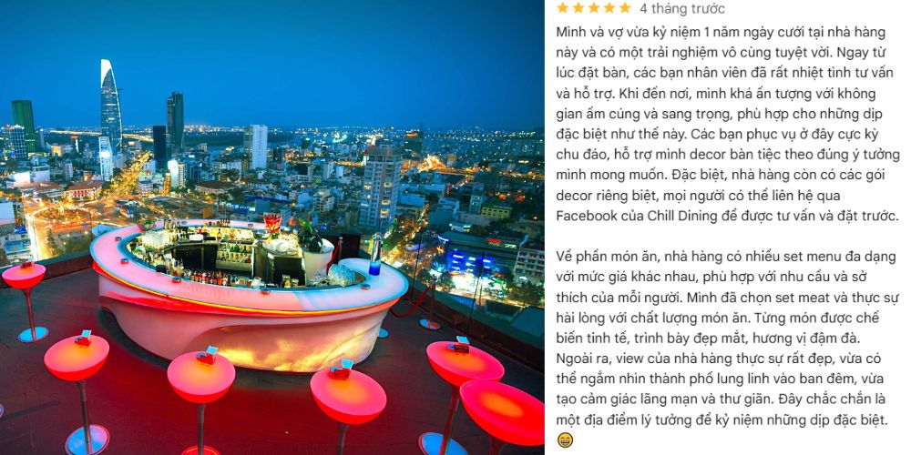 Đến Chill Sky Bar bạn có thể ngắn trọn thành phố nhộn nhịp từ trên cao 