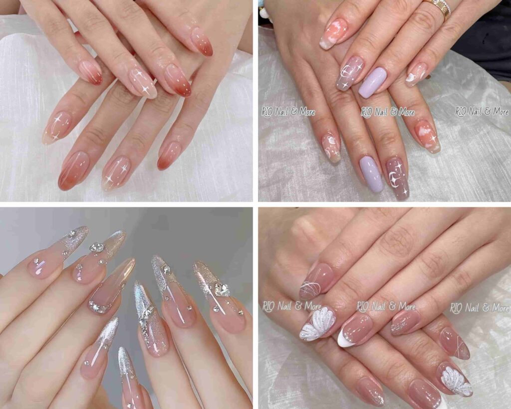 Các mẫu nail tone màu nude đẹp tại RI-O Nail&More (Ảnh: RI-O Nail&More)