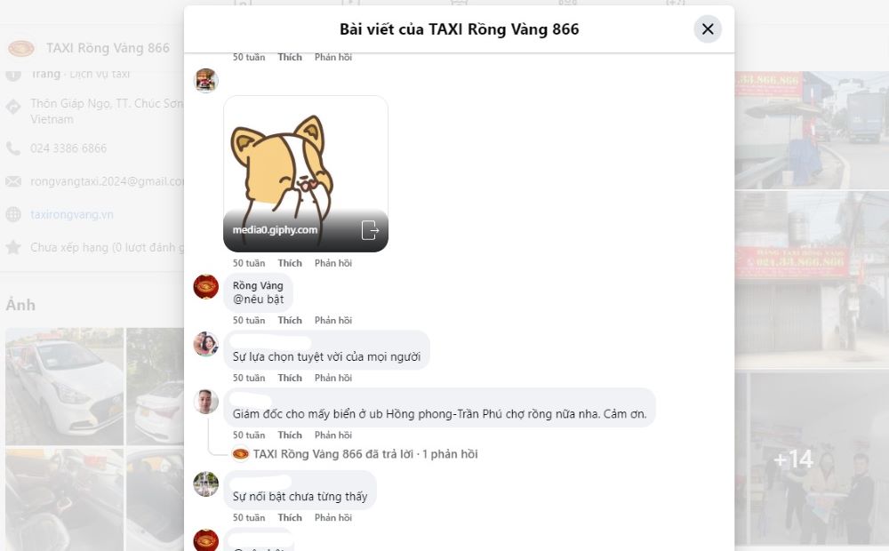 Phản hồi Taxi Rồng Vàng khá tích cực 