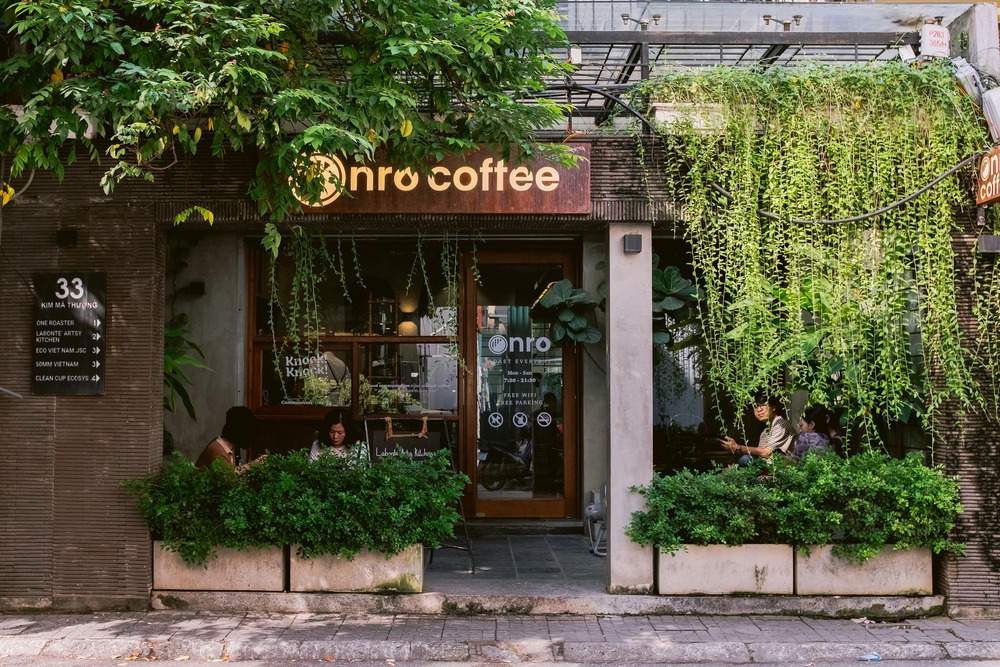 Onro Coffee với thiết kế hiện đại, xanh mát