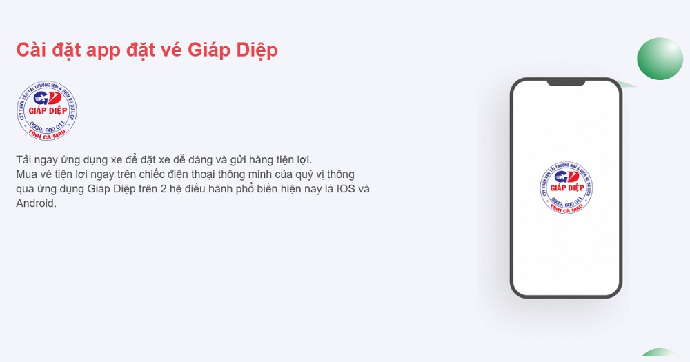 Khách hàng có thể tải ứng dụng Nhà xe Giáp Diệp trên CH Play hoặc App Store (Ảnh: Sưu tầm Internet)