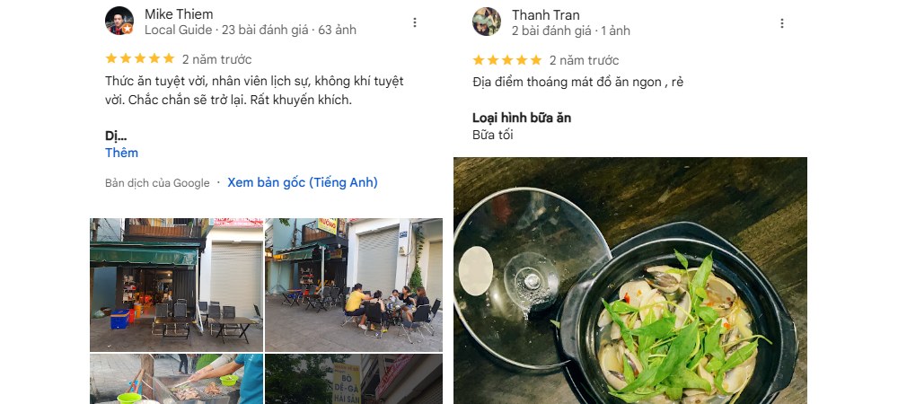 Khách hàng thích không gian thoáng đãng ở đây, món ăn ngon, giá cả hợp lý (Ảnh: sưu tầm Internet)