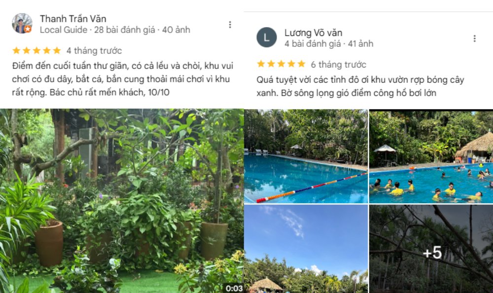 Khách hàng hài lòng với cảnh quan thiên nhiên và không khí trong lành tại khu du lịch (Ảnh: Google maps)