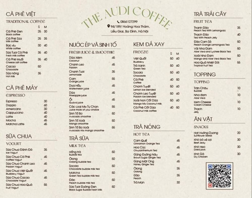 Tham khảo trước menu và giá sẽ phù hợp với túi tiền của bạn