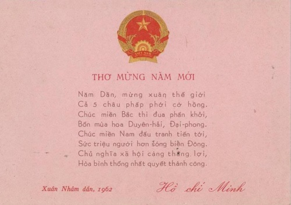 Thơ chúc Tết xuân Nhâm Dần năm 1962 của Bác Hồ