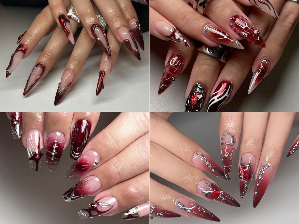 Mẫu nail tone đỏ cho nàng yêu sự cá tính