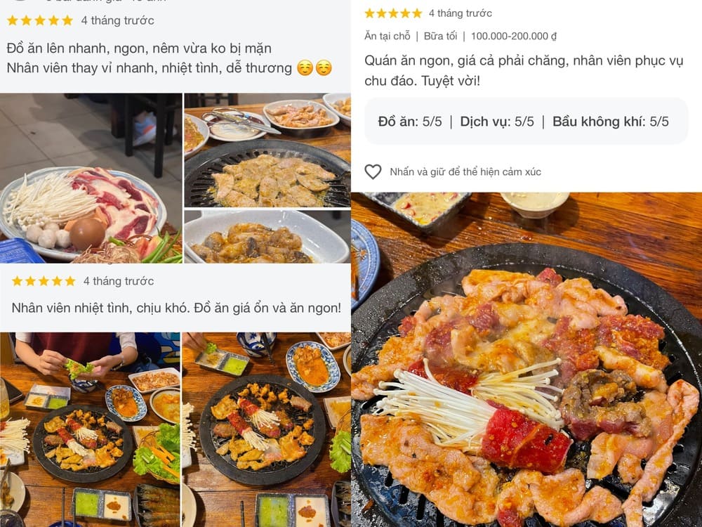 Tại Google Map, Panda BBQ luôn nhận được “cơn mưa lời khen” (Ảnh: Google maps)