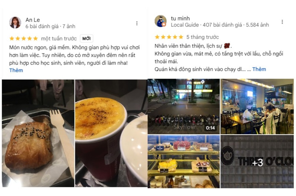 Khách đánh giá cao không gian thoáng đãng và chất lượng dịch vụ (Ảnh: Google maps)