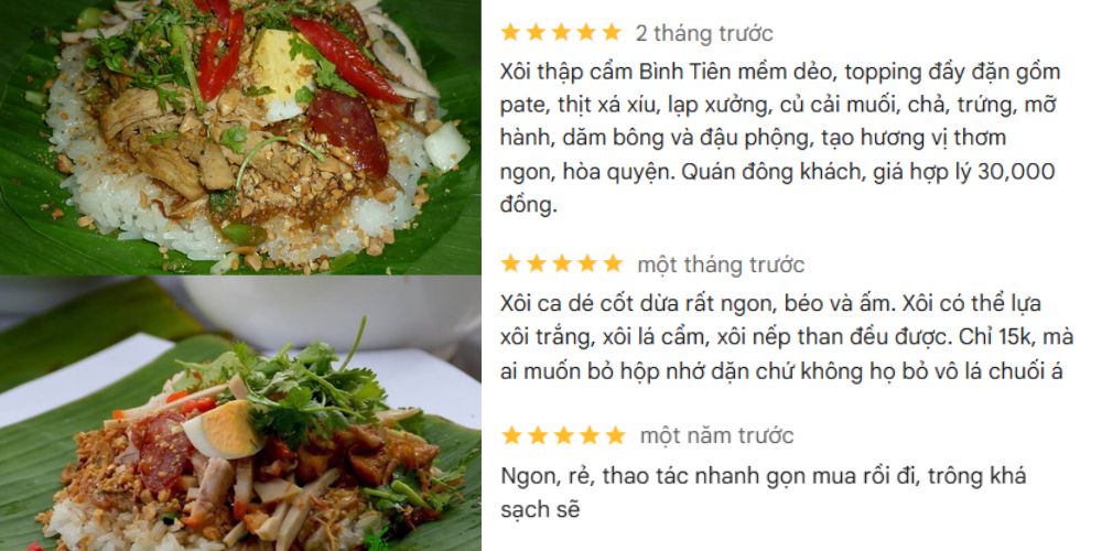 Bình Tiên nổi tiếng với món xôi cadé truyền thống với vị béo ngậy đặc trưng