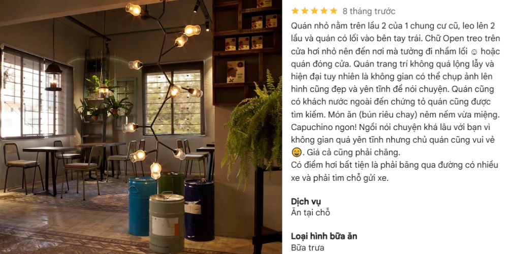 Nằm trên lầu 2 chung cư cũ, Bâng Khuâng có không gian rất đỗi tĩnh lặng