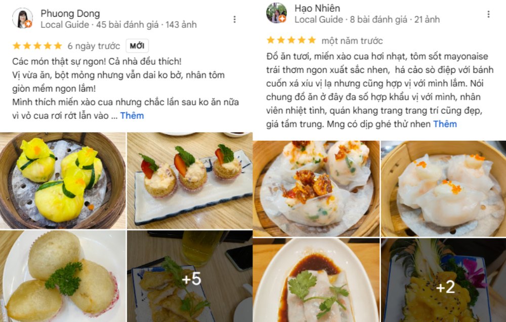 Khách hàng đánh giá cao dịch vụ nhanh và món ăn tươi ngon (Ảnh: Google maps)