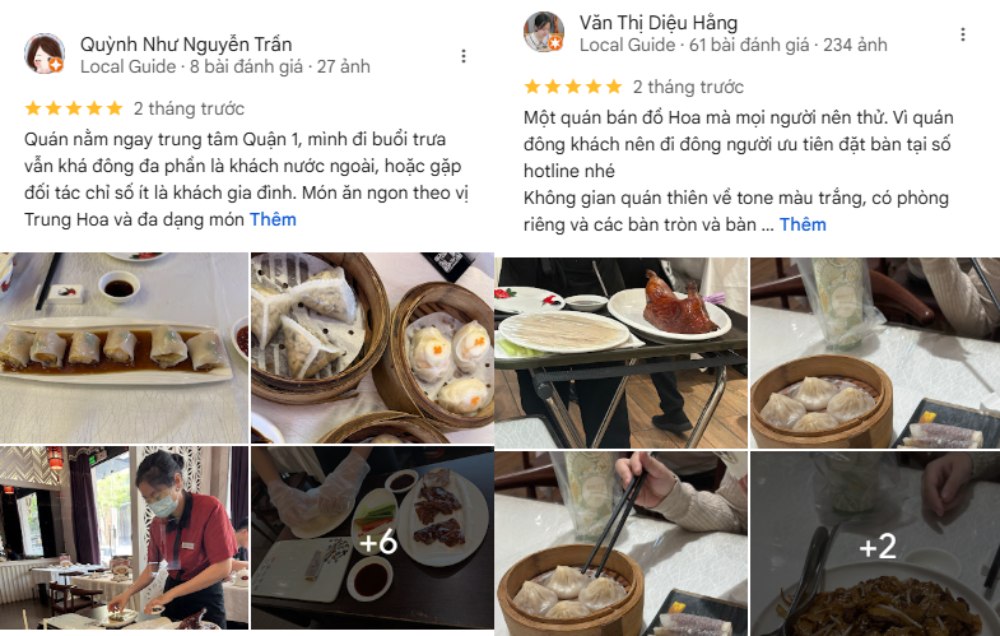 Thực khách yêu thích đồ ăn chất lượng cao và cách phục vụ tận tình (Ảnh: Google maps)