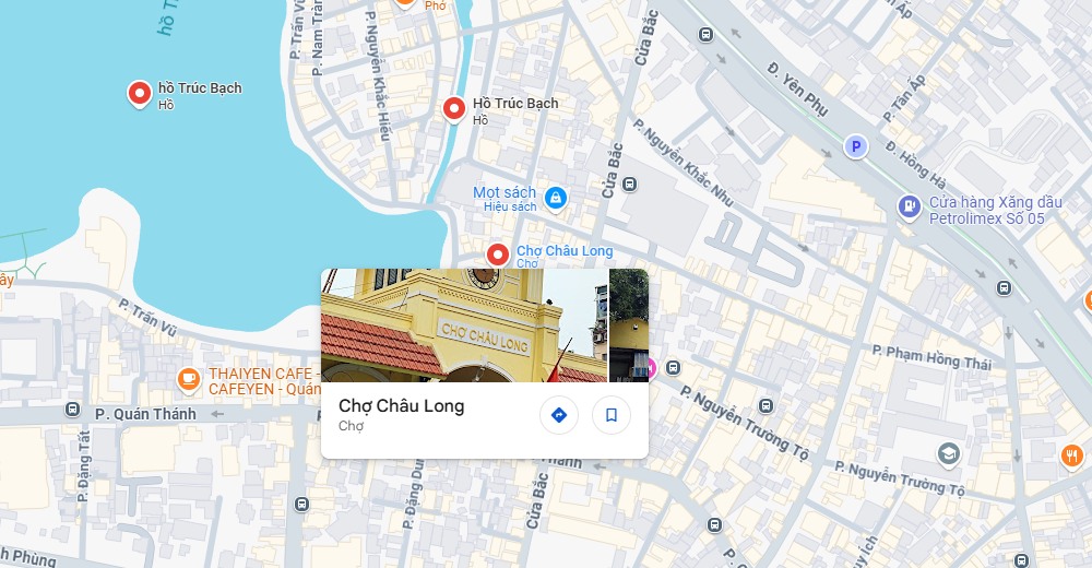 Chợ Châu Long thuộc quân Ba Đình, Hà Nội (Ảnh: Google maps)