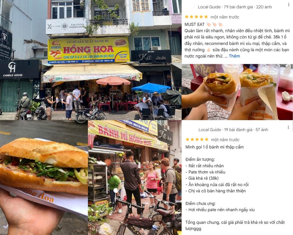 Bánh mì Hồng Hoa ngon - rẻ là quán ăn sáng ngon quận 1 được người dân yêu thích