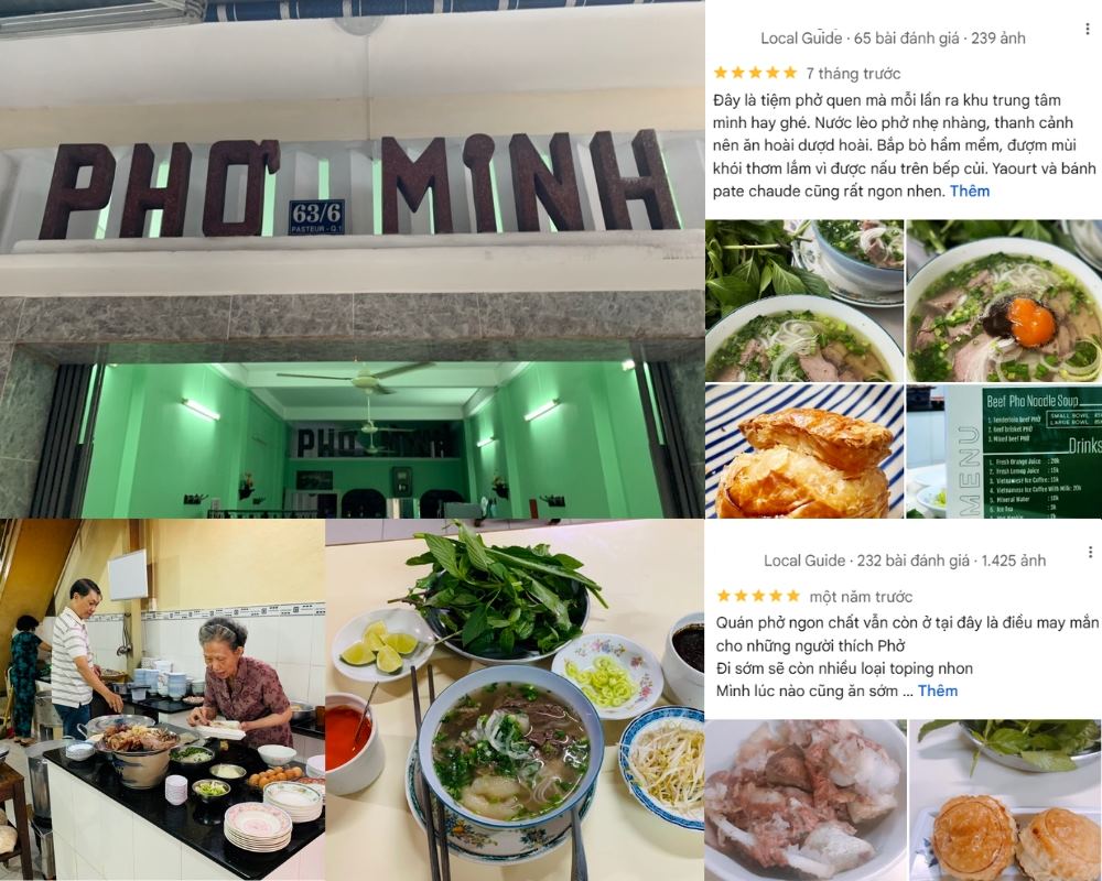 Phở Minh nằm trong con hẻm nhỏ nhưng luôn tấp nập khách ra vào