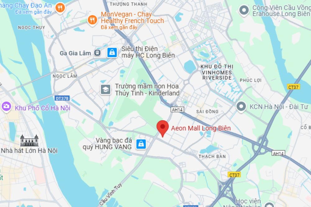 AEON Mall có địa chỉ tại số 17 đường Cổ Linh, Long Biên, Hà Nội (Ảnh: Google Maps)