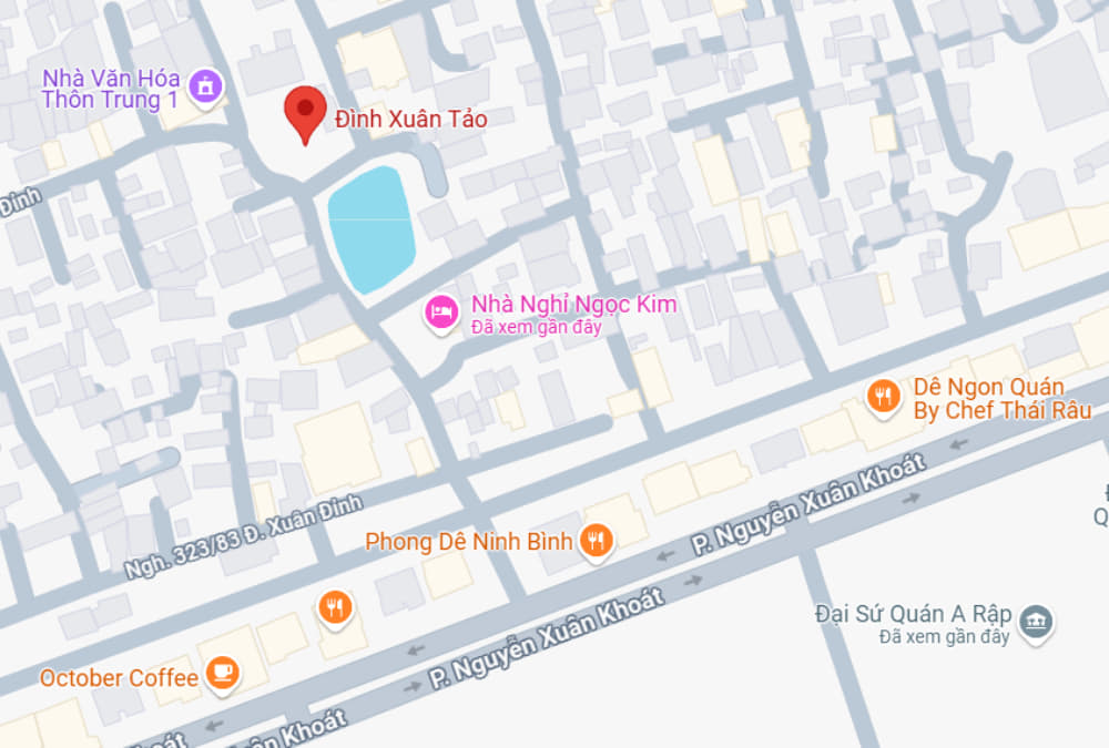 Hình ảnh của Đình Xuân Tảo trên bản đồ (Ảnh: Google Maps)