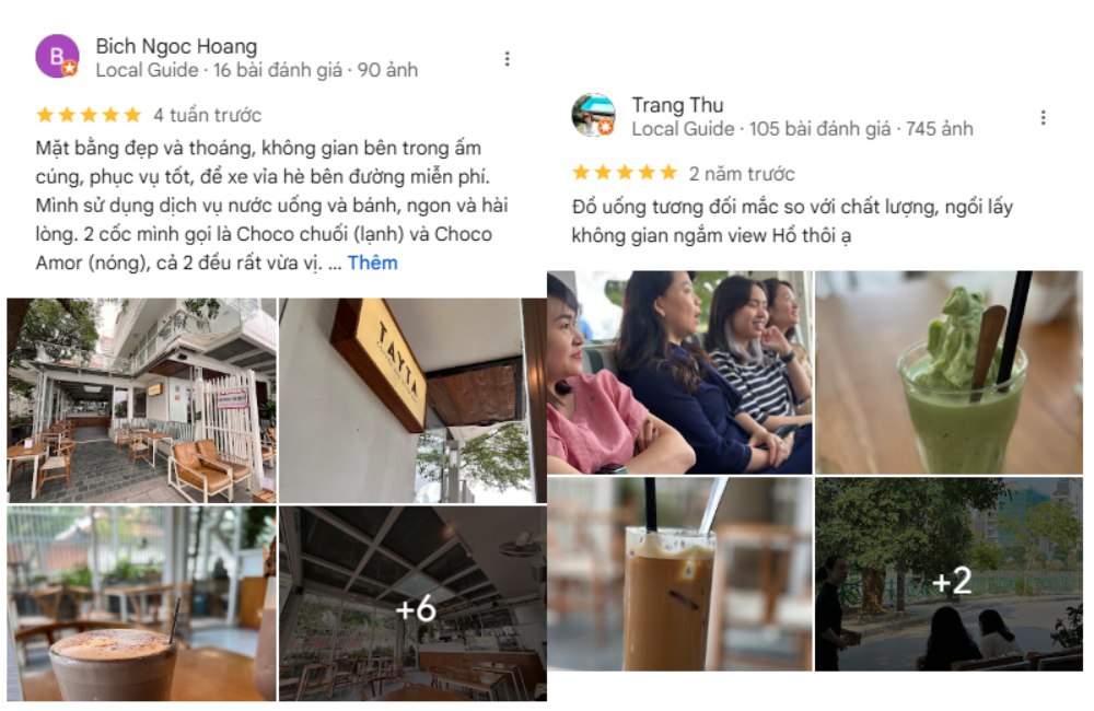 Khách hàng thích sự yên tĩnh và thư giãn tại TAYTA (Ảnh: Google maps)